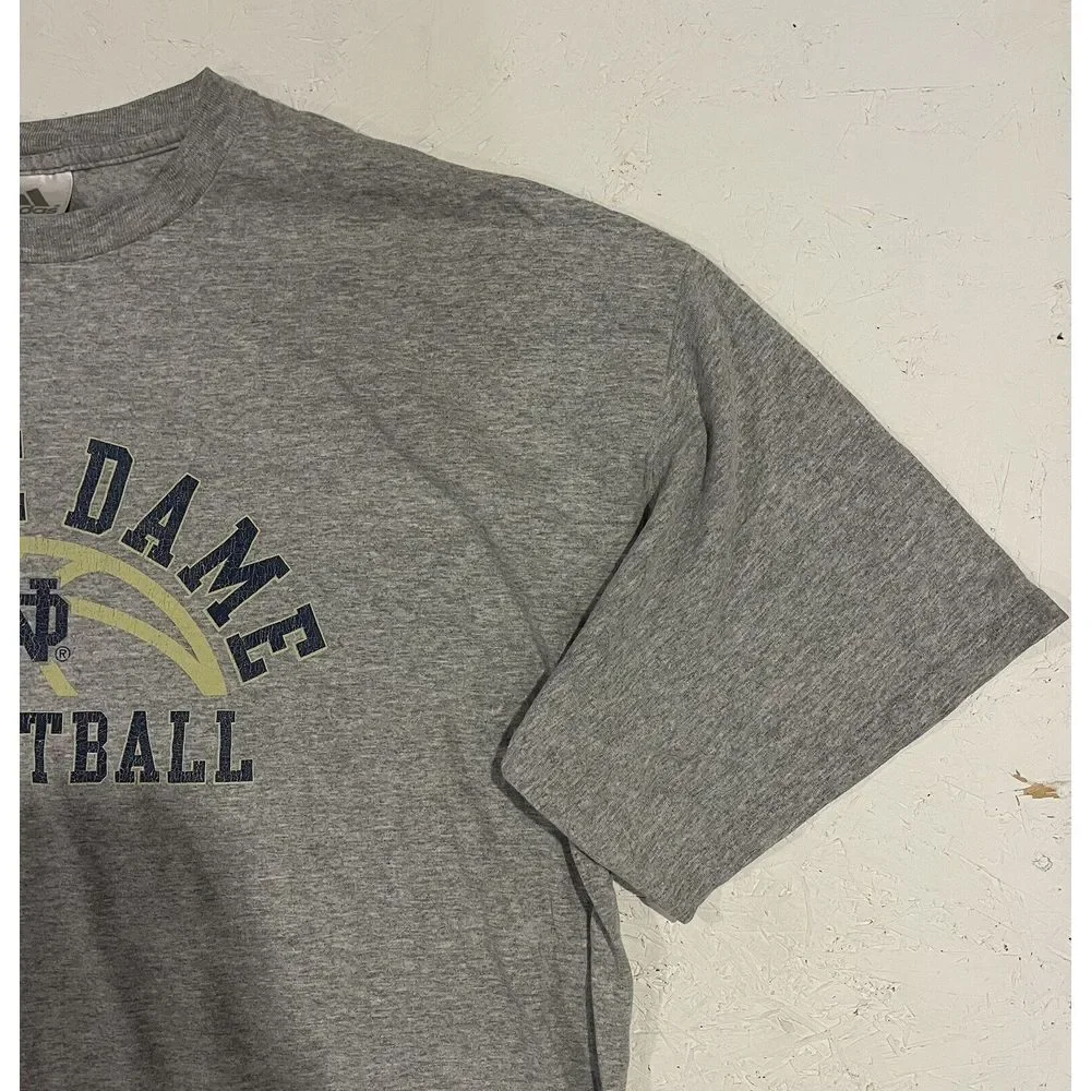 Vintage Adidas Notre Dame Basketball Shirt Mens XL Gray Logo‎ Short Sleeve